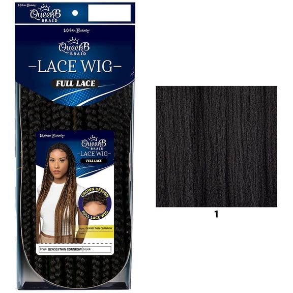 QueenB Braided Lace Wig - Thin Cornrow #1