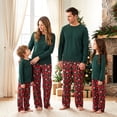 thumbnail image 4 of NIPAXO Matching Family Christmas Pajamas Set Solid Green Long Sleeve Top with Red Plaid Pants for Men Women Kids, 4 of 10