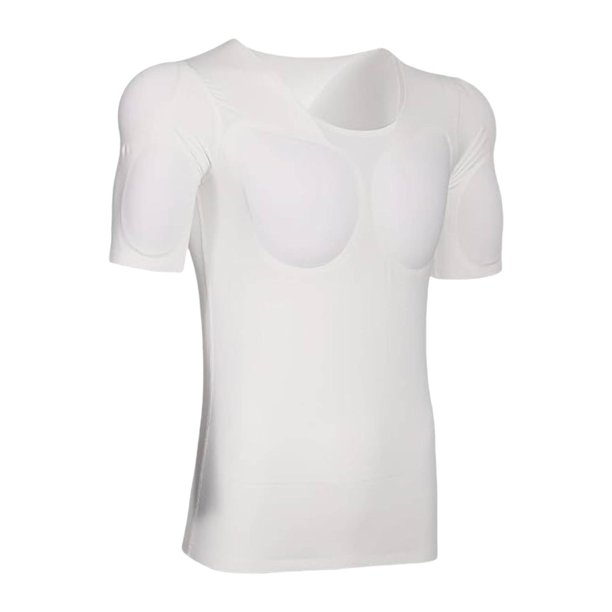 Camiseta con diseño de músculos falsos para hombre, divertida, para adultos, con forma de pecho, ideal para disfraces de Halloween. mangas cortas