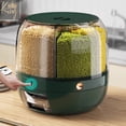 thumbnail image 4 of Grain Dispenser, 360° Rotating Storage Container, 6 Grid Food Dispenser with Storage Sealed Lid, Rice Dispenser for Grains, Beans, Rice, Peanut, Barley, 4 of 6