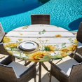 thumbnail image 6 of Sunflower Round Tablecloth 45-54 Inch Round Fitted Table Cloth with Elastic Edge, Summer Eucalyptus Botanical Floral Retro Waterproof Table Cover Protector for Outdoor Picnic Party Dining, 6 of 9