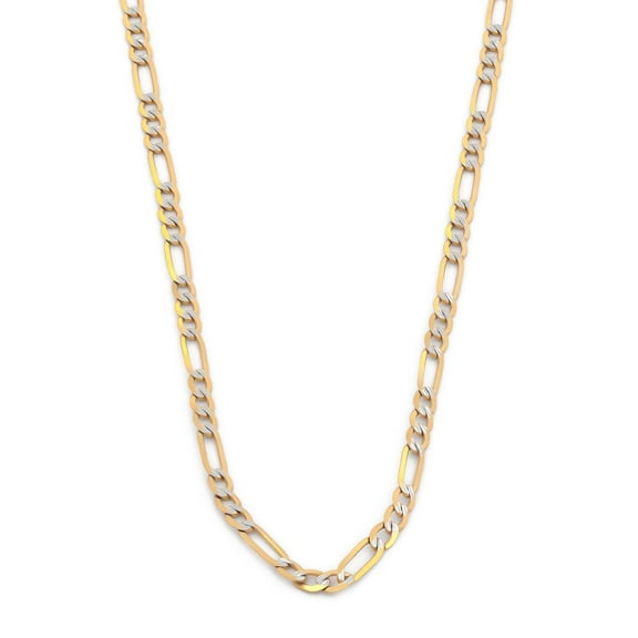 Cadena Figaro Casa del Anillo Diamantada Oro Italiano 10K 55 cm amarillo