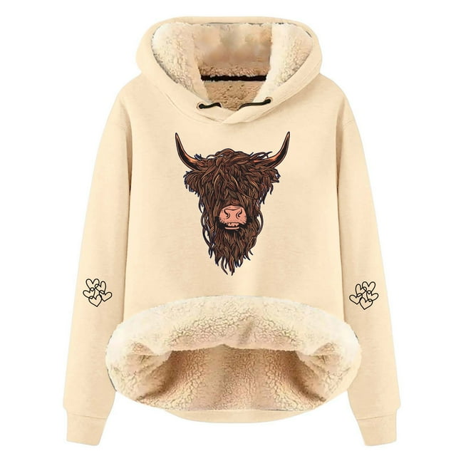 Women's Winter Thick Woolen Warm Solid Color Color Lamb Wool Hooded Sweatshirt Jacket