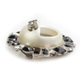 thumbnail image 4 of Pre-Owned CHANEL Coco Mark Metal Brooch with Rhinestones in Silver and Black, Women's, Free..., 4 of 8