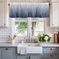thumbnail image 2 of Blue White Farmhouse Short Window Curtain Valances, Ombre Gradient Striped Minimalist Texture Rod Pocket Kitchen Valances for Living Room Bedroom Bathroom Cafe 42" x 18", 2 of 8