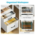 thumbnail image 3 of Casacomoda 55 inch Computer Desk with 5 Drawers and File Cabinet for Storage, Office Desk with Storage Shelf & Power Outlets, Home Office Desks, White, 3 of 9