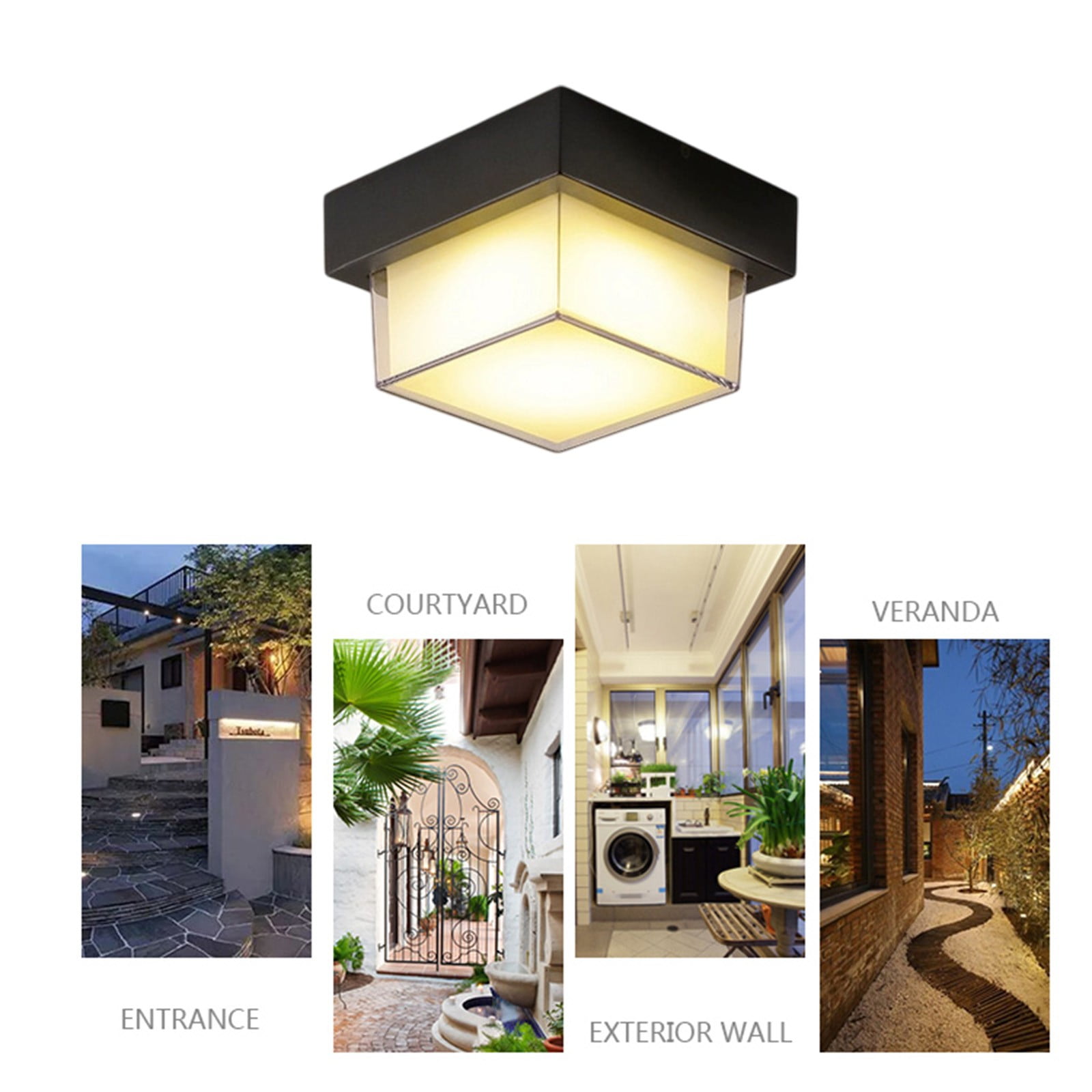 Nsxcdh Outdoor Lighting Waterproof Ceiling Light Modern LED Wall Fixture Balcony Porch Hallway Lamp Easy-Mount Exterior Light Courtyard Entrance Use Gift