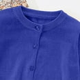 thumbnail image 4 of TOWED22 Toddler Baby Girls Cotton Knit Jacquard Sweater Cardigan, Crew Neck Spring Coat Sweater Long Sleeve Clothes Warm Tops(Blue,5-6 Y), 4 of 5