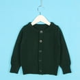 thumbnail image 2 of AUDeals Boys Girls Cardigan, Toddler Kids Crew Neck Button Front Knit Cardigan, Classic Solid Soft Everyday Knitted Sweater Jacket for Boys Girls (Blackish Green, 3-4 Years), 2 of 6