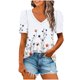 thumbnail image 2 of Puntoco Liquidación de blusas cortas para mujer, blusa holgada informal de manga corta a la moda para mujer, 2 of 5