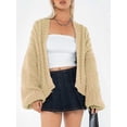 thumbnail image 2 of Michellecmm Womenacute;s Autumn Winter Knit Cardigan Solid Color Long Sleeve Open Front Knitwear Sweater, 2 of 4