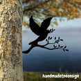thumbnail image 2 of Handmadetneonsign Bird On Branch Metal Tree Stake, Bird Tree Stake, Garden Bird Tree Stake Art 69985, 2 of 3