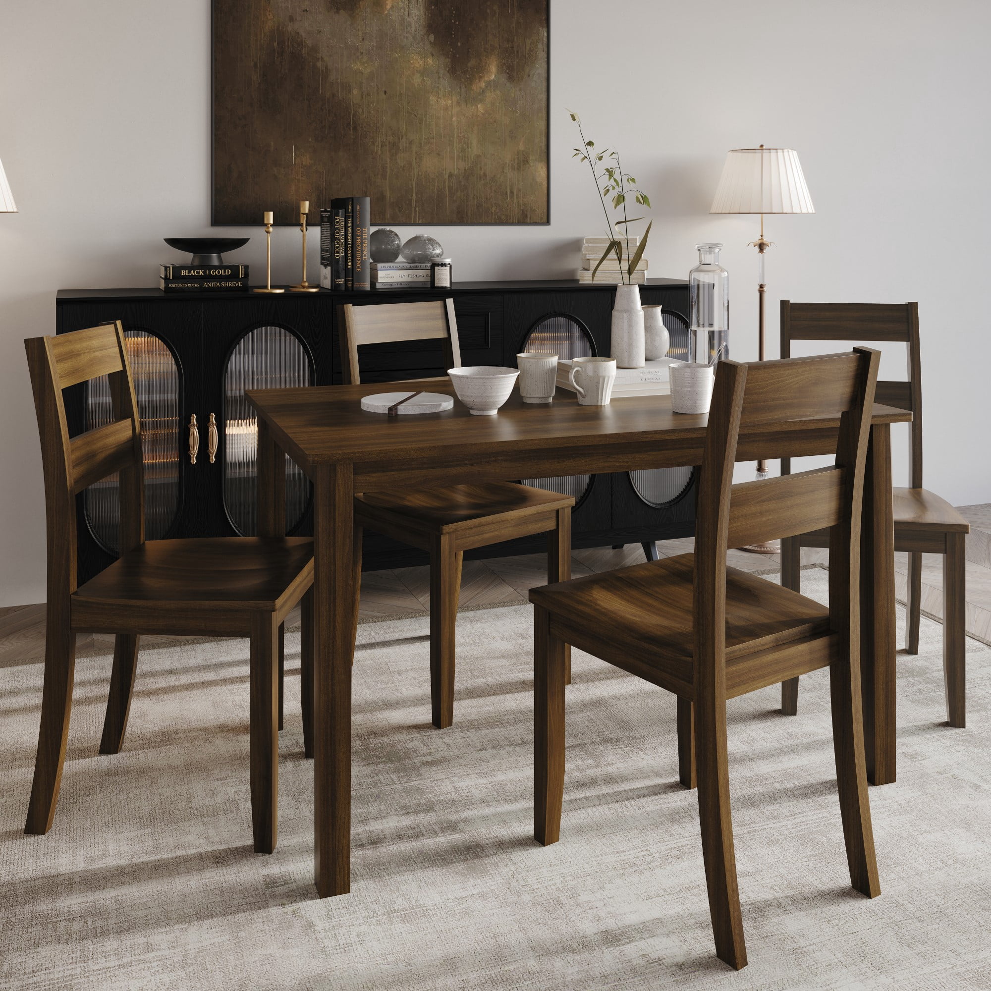 Home Design 4 Pieces Nome Dining Chair (Set of 4), Brown