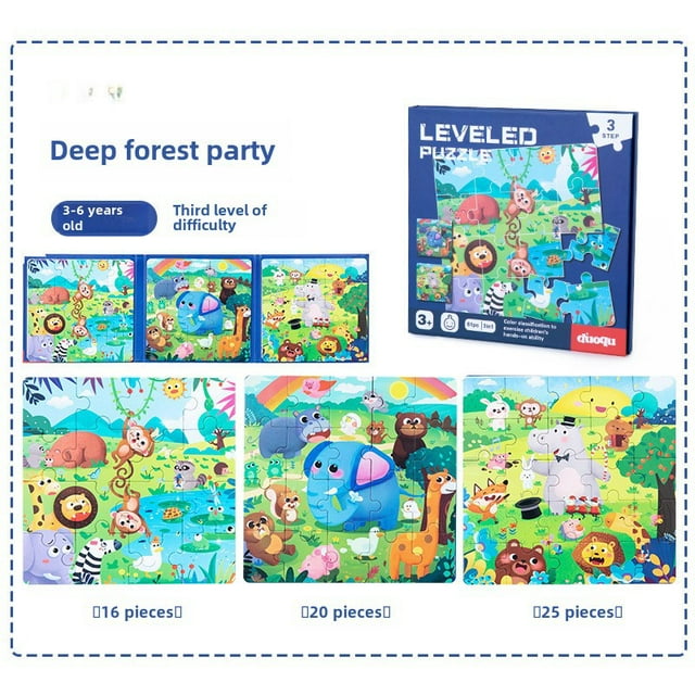 Magnetic Forest Animal Matching Puzzle for Kids Ages 4-6: Educational Large Block Flat Puzzle with Cognitive & Problem-Solving Skills Development, Safe High-Quality Paper Material, Ideal for Home &