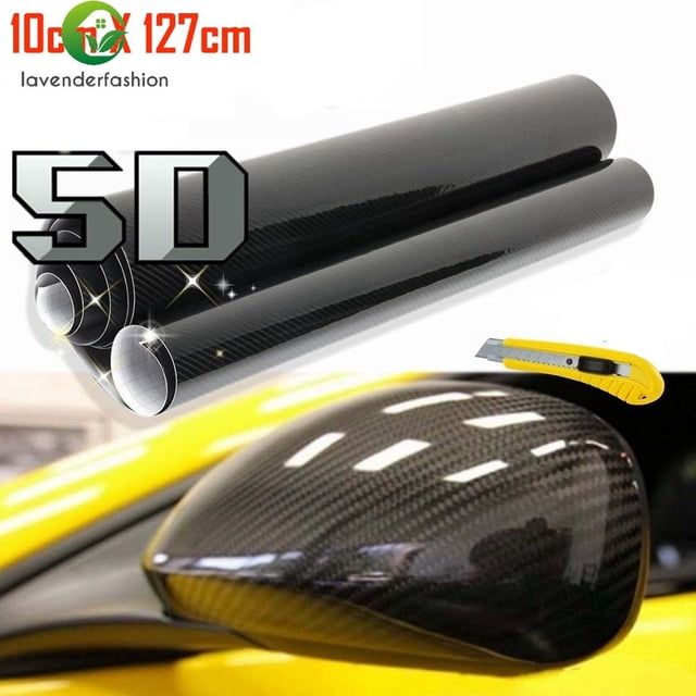 3D Premium de alta brillo de fibra de carbono envolturas de vinilo rollo de película pegatina decoración del coche DIY huangjie unisex