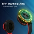 thumbnail image 2 of Bluetooth Headphones Noise Cancelling 3.5mm Wireless Bluetooth Headphones Folding ​Stereo Earphones,with 7 Colors LED Breathing Light, 2 of 13