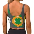 thumbnail image 3 of Haiem Spring St Patrick’S Day Irish Gnomes Pattern Womens Sports Bra - U Neck Padded Low Impact Yoga Bra Workout Crop Top Gym Moisture-Wicking Workout Vest -Medium, 3 of 9