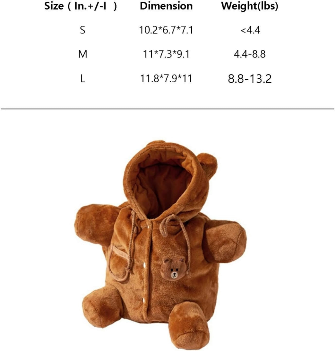 Cat Puppy Plush Outing Backpack, Teddy Bear Design Pet Carrier with Anti-Escape Feature, Warm and Breathable Foldable Backpack for Small Dogs and Cats