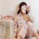 thumbnail image 1 of Conjunto de pijama fino de dibujos animados Sanrio Hellokitty, cárdigan de manga larga, pantalones de estilo japonés Kawaii, ropa de estar por casa, primavera y otoño, 1 of 1