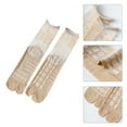 thumbnail image 2 of Yokua Women Split Toe Glass Fiber Kimono Tabi Crew Socks Asymmetric Thin Mesh Hosiery, 2 of 21