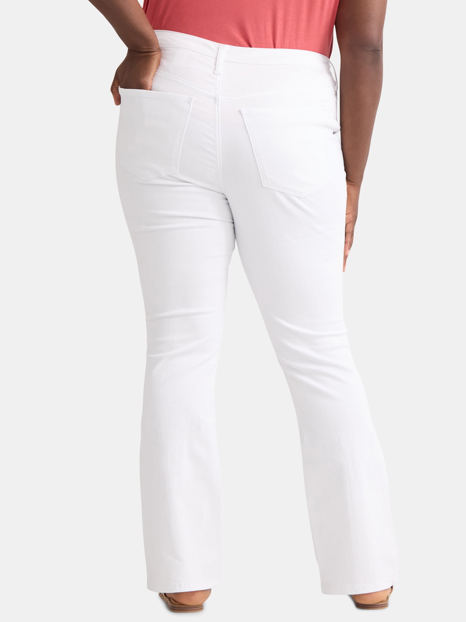 Terra & Sky Women's Plus Size Bootcut High Rise Jeans, Available in Short and Regular Inseams