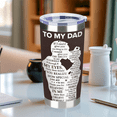 thumbnail image 5 of Tumblers & Cups:Dad Tumbler-Gifts for Dad from Daughter - To My Dad 20 oz Stainless Steel Insulated Coffee Tumbler with Lid - Fathers Day Birthday Gifts for Men, 5 of 7