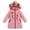 Pink, variant on Byoo Toddler Girls Down Padded Coat Solid Mid Length Zip Up Hooded Jacket with Pocket Winter Warm Outerwear Kids Clothes