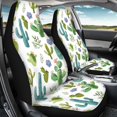 thumbnail image 4 of XYZCANDO 2 Pack Automotive Seat Protector Cover for Car Seats Car Interior Decor Easy to Install Waterproof, Sedan Van Truck Auto Seat Covers Front Seats, Cacti Bloom Pattern, 4 of 10