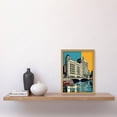 thumbnail image 2 of Leeds City Waterfront Modern Linocut Illustration Artwork Framed Wall Art Print A4, 2 of 4