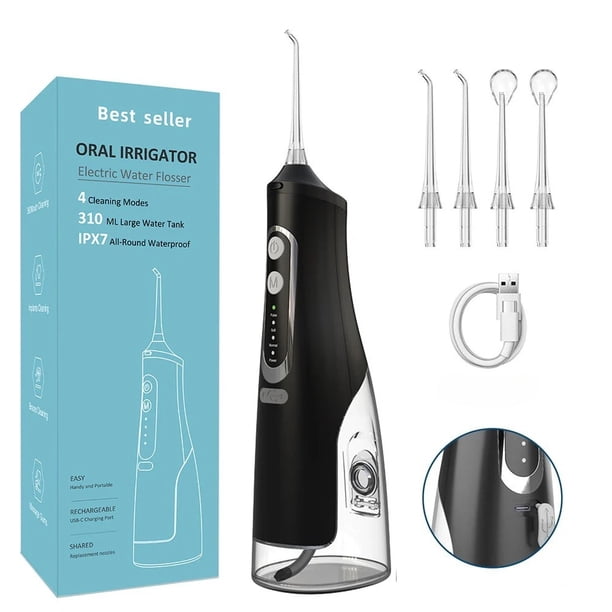 Irrigador oral, hilo dental, portátil, 310 ml, USB
