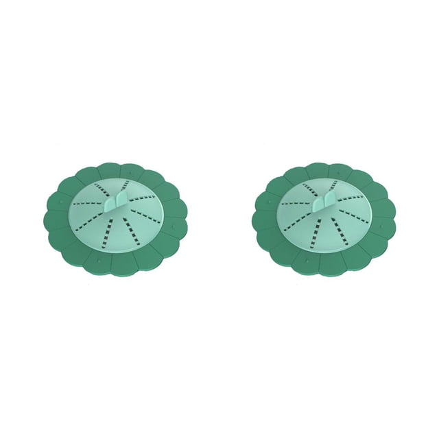 Toystoory Cubierta de drenaje de piso de silicona desodorizante colorido giratorio hogar cocina colador reemplazo filtro de pelo verde Verde 2piezas