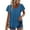 Blue, variant on Olyvenn Women’s Shirts Dressy Casual Ruffled Short Sleeve Blouses Loose Fit Pleated Front Tees Summer Tunic Tops Red M