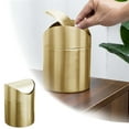 thumbnail image 2 of Elegant Gold Bathroom Accessories Small Recycling Push Lid Stylish Can Suitable For Desk Use, 2 of 8
