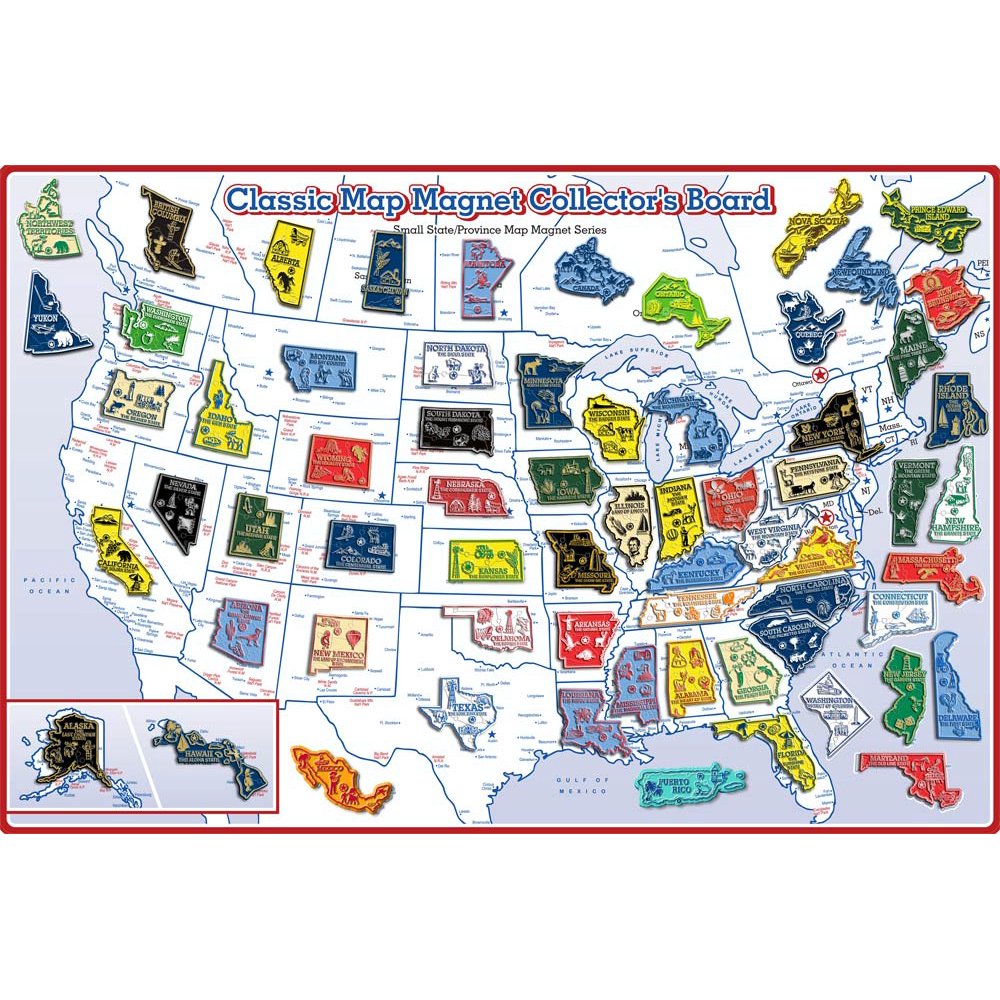 Souvenir Map 3D Rubber Classic Metal Collector's Board Small