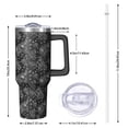 thumbnail image 2 of 40oz Pioneer Flower Floral Print Pattern Insulated Tumbler with Handle, BPA-Free Leak Proof Lid and Straws, Double Wall Vacuum, Hot 12h/Cold 34h, 2 of 6