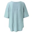 thumbnail image 7 of TIHLMK Womens T Shirts Fashion Women Summer Casual Loose Short Sleeve Pullove Solid Blouse T-Shirt Light blue, 7 of 7