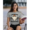 thumbnail image 2 of I Ghost People All Year Funny Halloween Skater Women's T-shirt, M, H. Grey, 2 of 6