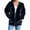 Navy, variant on HomeDM Women's Velour Hooded Jacket Long Sleeve Full Zip Outerwear Soft Warm Velvet Jacket with Side Pockets