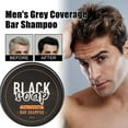 thumbnail image 4 of Men's Grey Coverage Bar Shampoo Hair Darkening Black Soap for Grey Hair Covers U6H1, 4 of 10