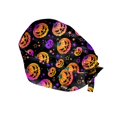thumbnail image 2 of Fall Nurse Hat for Women, Adjustable Scrub Cap with Ponytail, Halloween Hair Cover for Work, Shower, Salon, Spa, Home, Soft Breathable Cap Dark Purple, 2 of 3