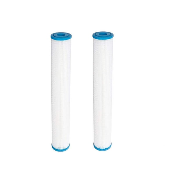 Pack of 2: Hydro-Logic Tall Boy Compatible Pleated Sediment Water Filters 2.5" x 20" | 10 Micron Nominal Filtration for Standard Slim Blue Filtration Systems