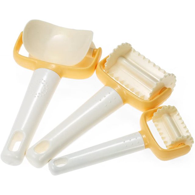 Kit de moldes para galletas de plástico, cortador cuadrado redondo, rodillo para galletas, herramienta de repostería de 4 cm/6 cm/7 cm con cortador de encaje, juego de 3 piezas JAMW Sencillez