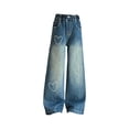 thumbnail image 2 of JLMSPLWG Girls Baggy Jeans Kids Trendy Elastic Waisted Wide Leg Denim Pants Soft Cute Y2k Trousers for Teens Distressed Hip Hop Jeans Girls Clothes, 2 of 9