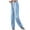 Light Blue, variant on UYISJ Denim Pants for Women Elastic High Waist Jeans Pull On Straight Leg Slacks Casual Solid Color Trousers with Pocket Blue L