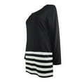 thumbnail image 6 of USSUMA Summer Dresses for Women 2025 Women'S Casual Dresses Long Sleeve Crew Neck Casual Printed Pullover Striped Maxi Dress Vintage Dress Fashion Skirts Business Sales Black Dress Size-L, 6 of 6
