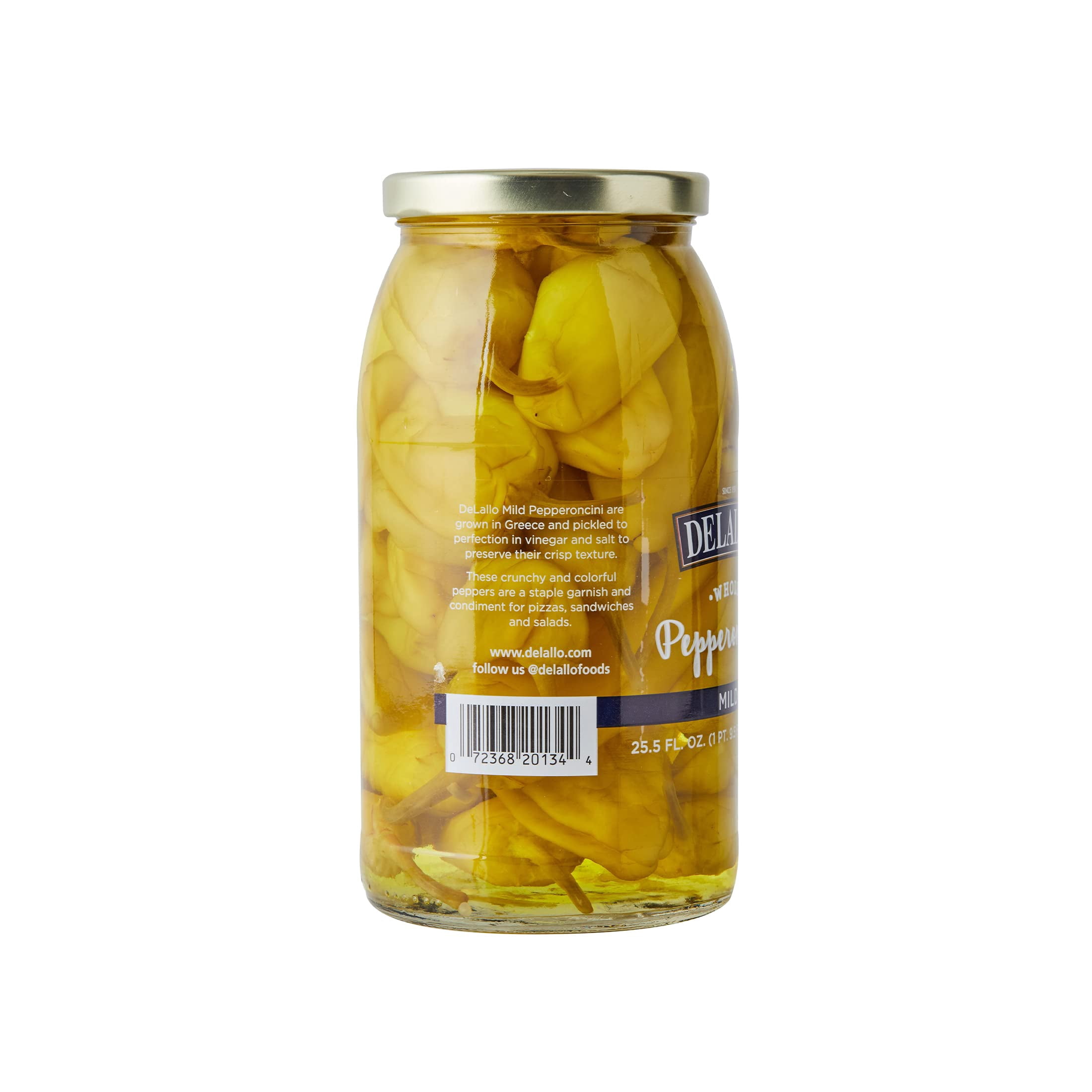 DeLallo Mild Pepperoncini Peppers, 25.5oz Jar, 6-Pack