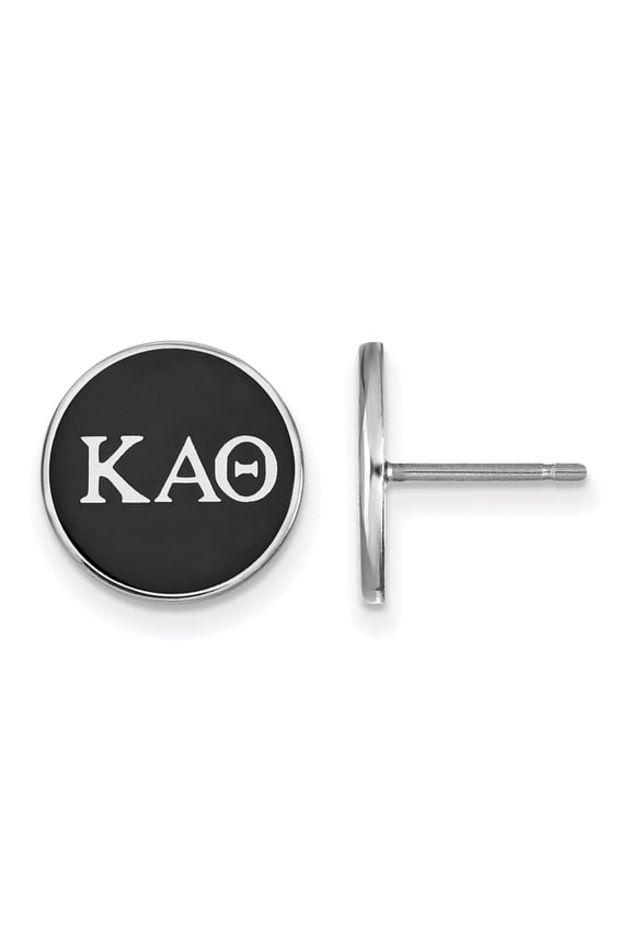 Sterling S. LogoArt Kappa Alpha Theta Enameled Post Earrings Sterling Silver Earrings