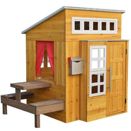 UPC: 0706943001820 | KidKraft Modern Outdoor Wooden Playhouse with Picnic Table
