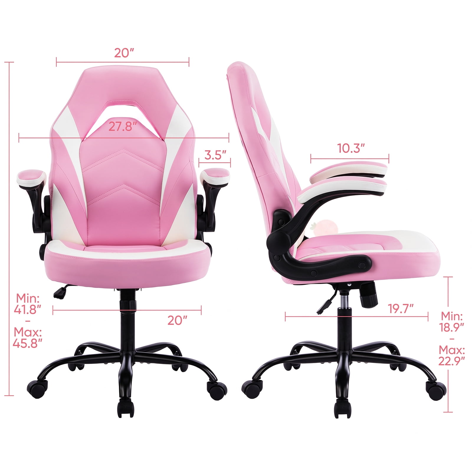 Alvantor Gaming Chair, PU Leather Comfortable Ergonomic Computer Chair Height Adjustable with Swivel and Lumbar Support