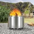 thumbnail image 1 of Gotland Poêle à Feu Sans Fumée de 19 Pouces avec Tisonnier à Cendres et Sac de Transport, Foyer Extérieur Portatif en Acier Inoxydable à Bois pour Camping et Pique-Nique - Argent, 1 of 8